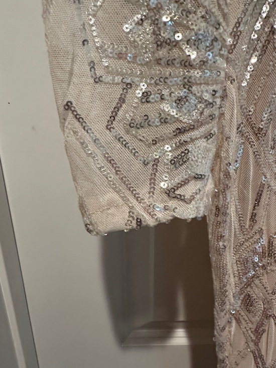 Baltic Born Long-Sleeve Sequin Gown in Nude (soieblu) - Picture 5 of 8